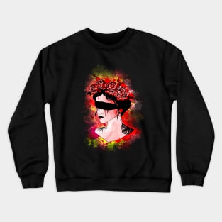 Blindfolds and Roses Portrait - Blood Crewneck Sweatshirt